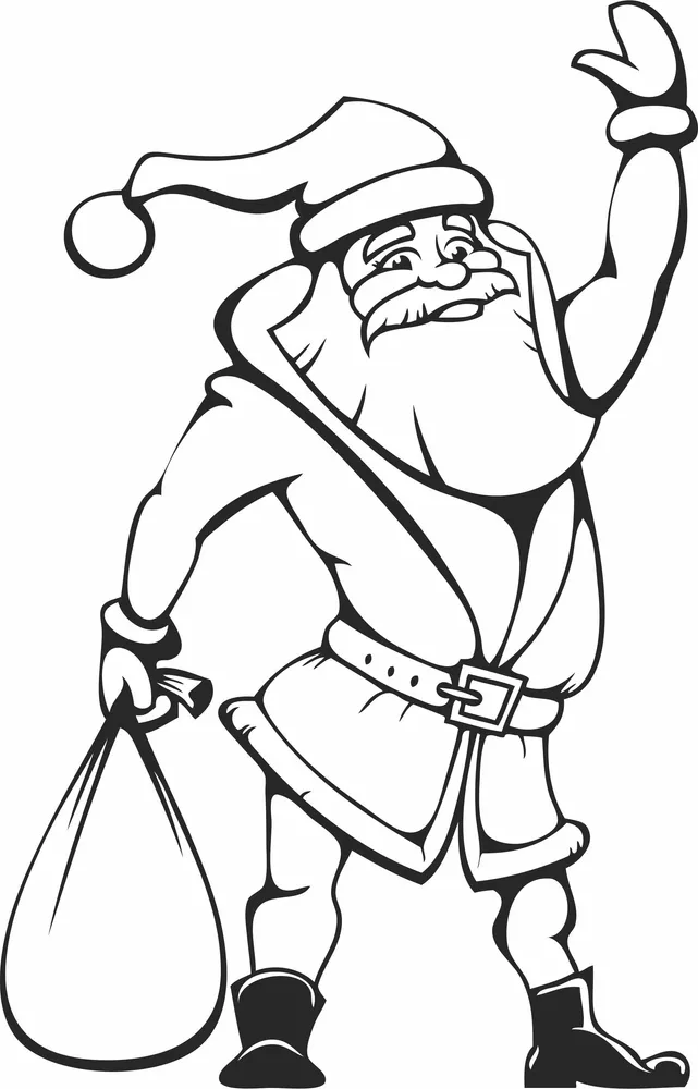 Santa Claus Bag Christmas Gifts Clipart — full DXF linework preview