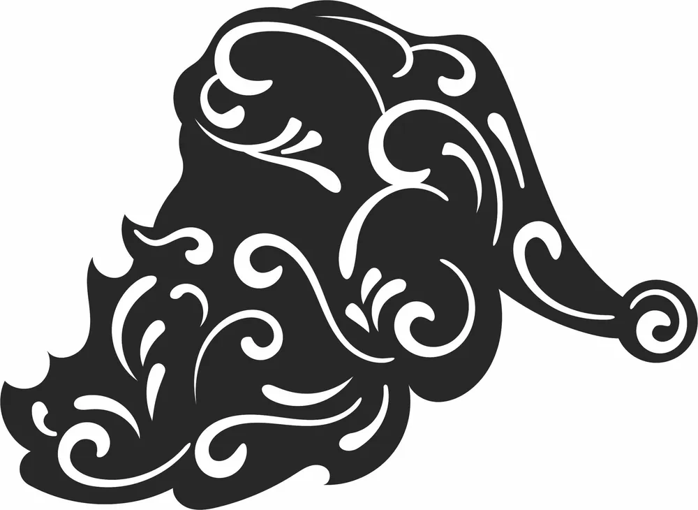 Santa Clause Christmas Clipart — full DXF linework preview