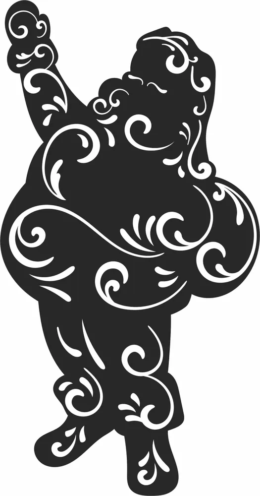 Santa Clause Christmas Clipart — full DXF linework preview