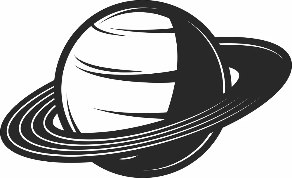 Saturn Planet Clipart — full DXF linework preview