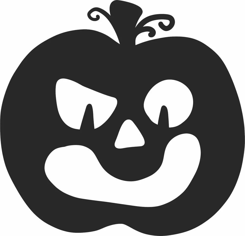 Scary Pumpkin for Halloween Clipart — full DXF linework preview