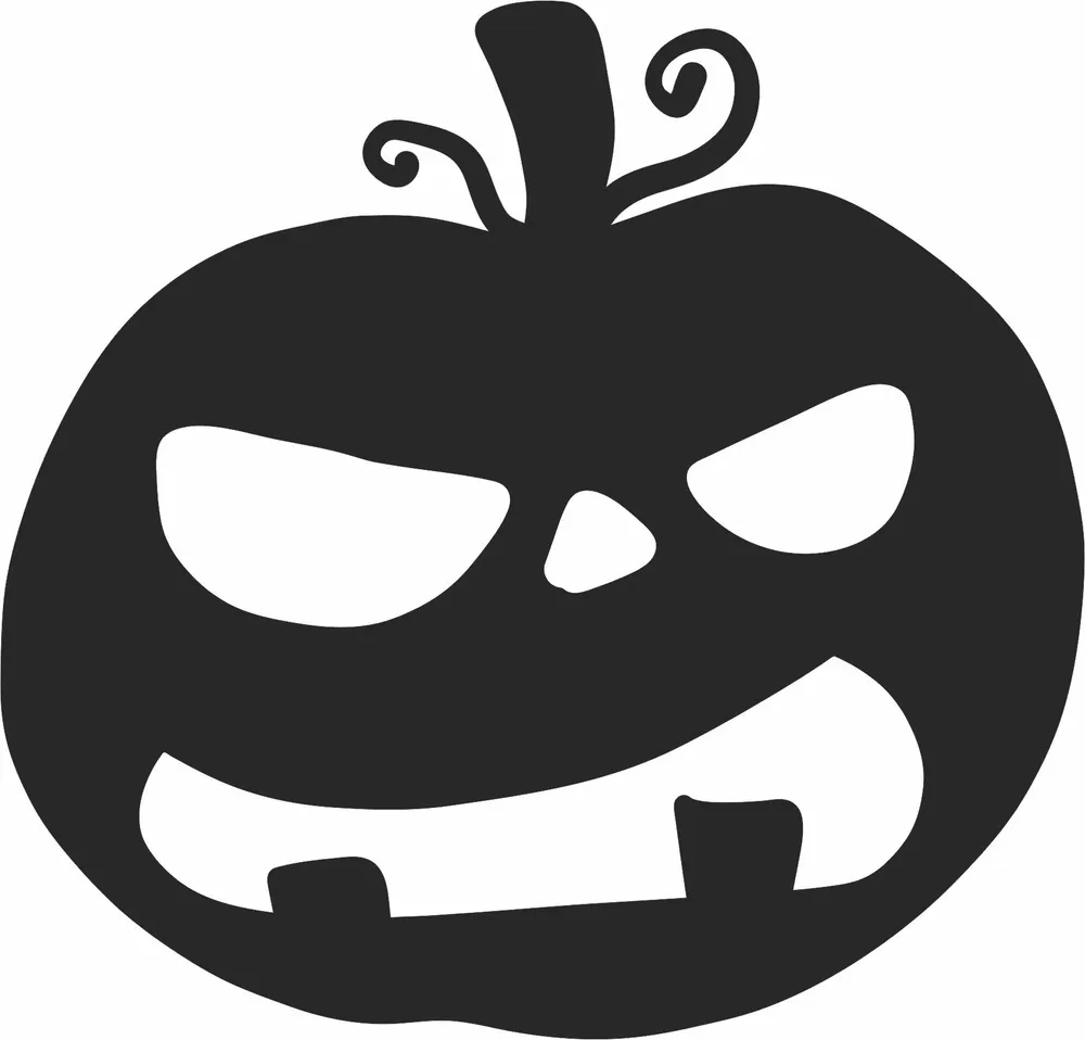 Scary Pumpkin for Halloween Clipart — full DXF linework preview