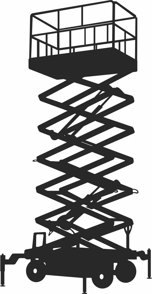 Scissor Lift Clipart — full DXF linework preview
