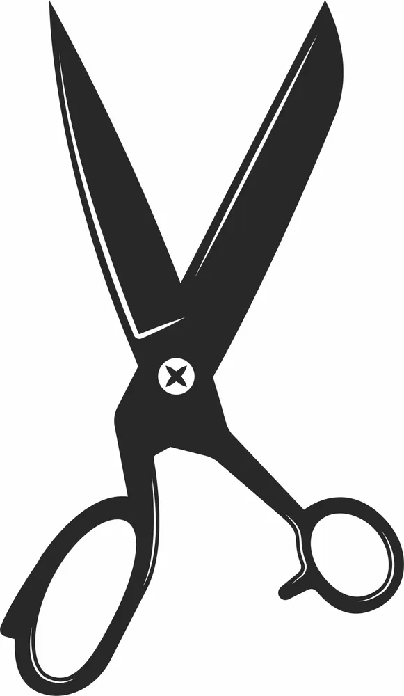 Scissors Design — full DXF linework preview