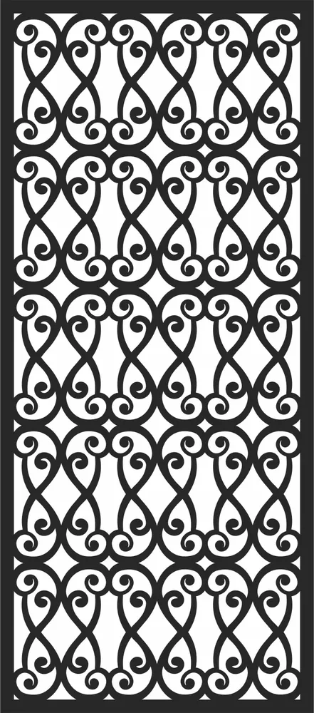 Screen Door Pattern — full DXF linework preview