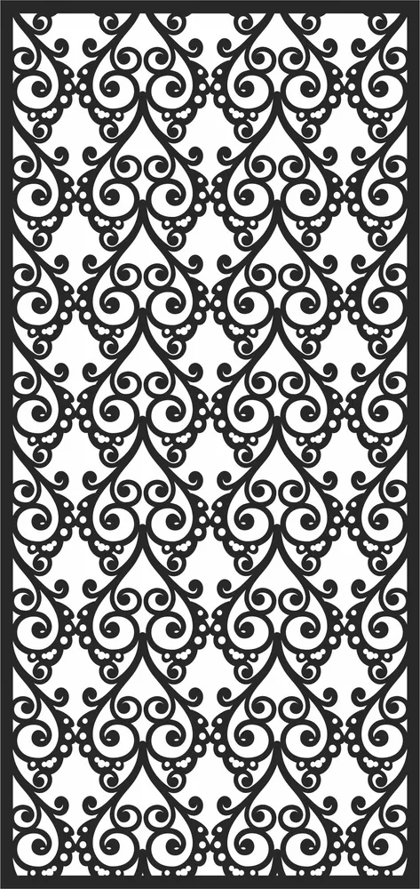 Screen Door Pattern — full DXF linework preview