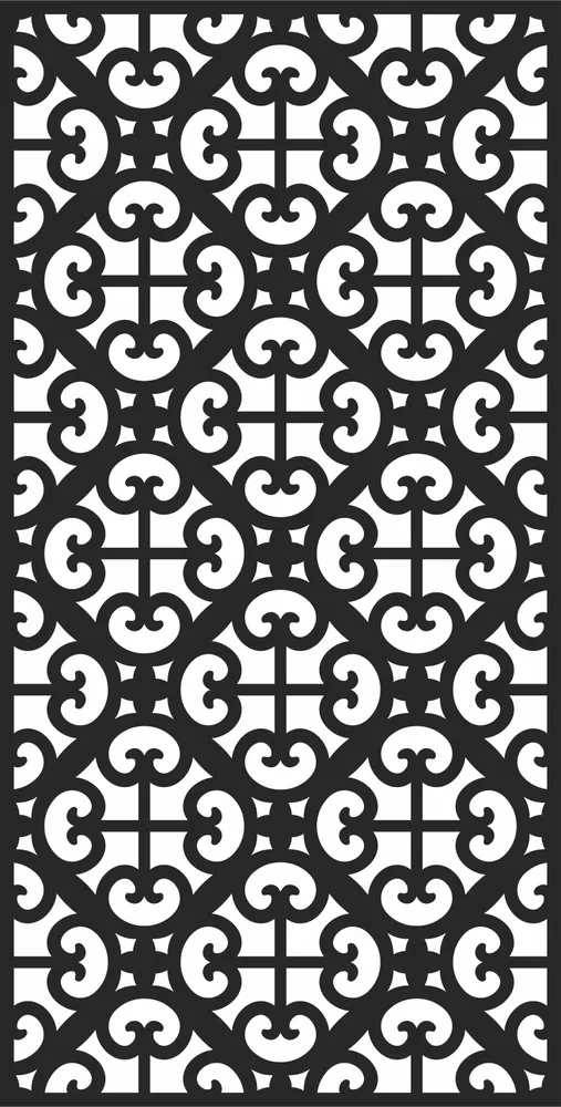 Screen Door Pattern — full DXF linework preview