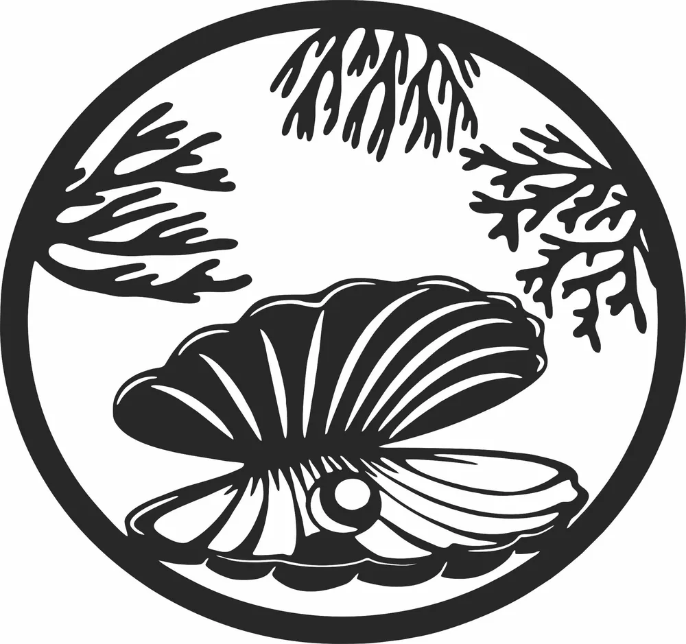 Sea Shell Pearl Design — full DXF linework preview