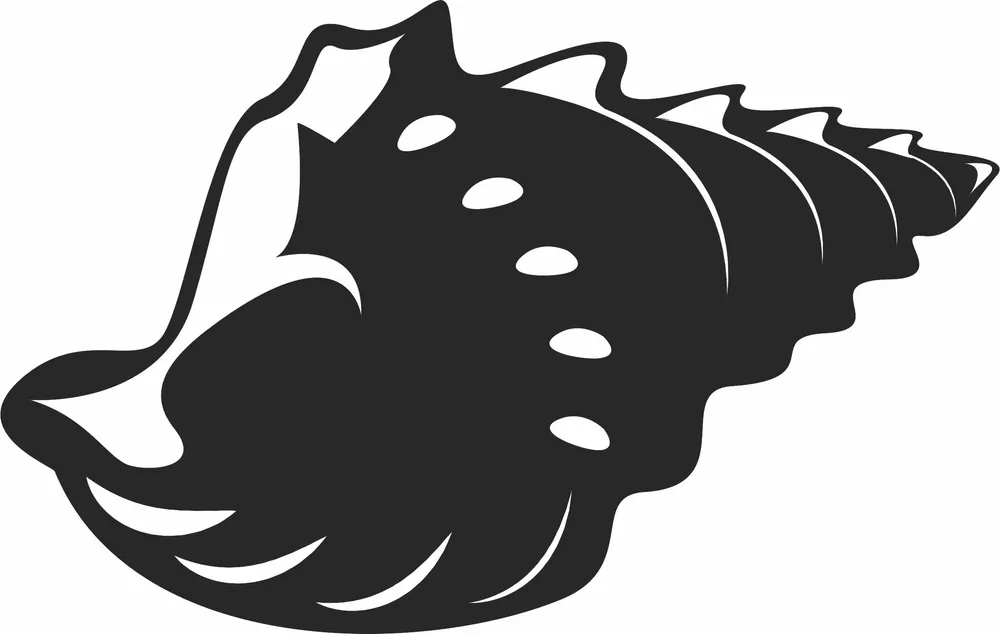 Seashell Conch Clipart — full DXF linework preview