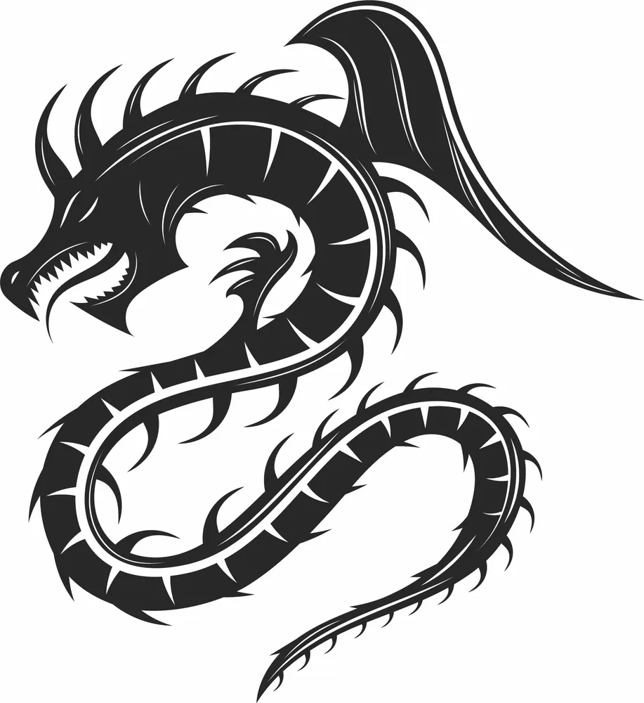 Serpent Dragon — full DXF linework preview