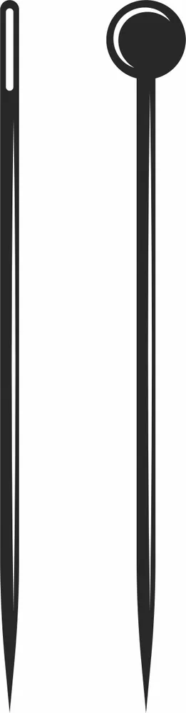 Sewing Needle and Pin Design — DXF linework preview