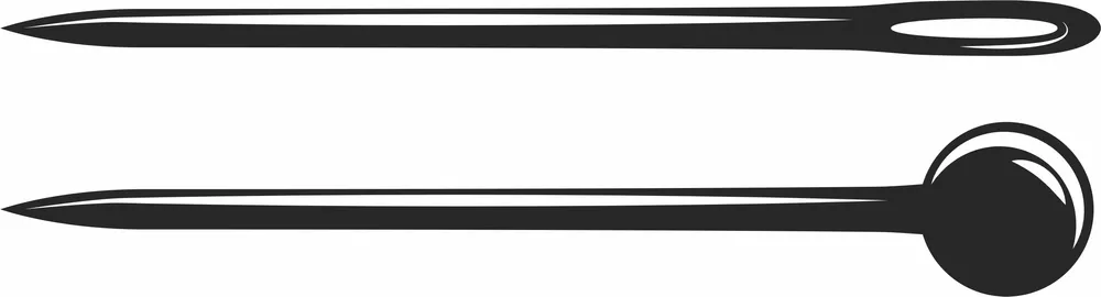 Sewing Needle and Pin Design — DXF linework preview