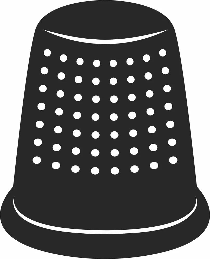 Sewing Thimble Design — full DXF linework preview