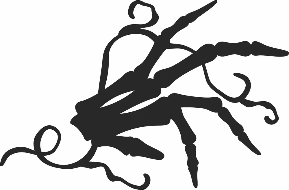 Skeleton Hand Halloween Wall Art — full DXF linework preview