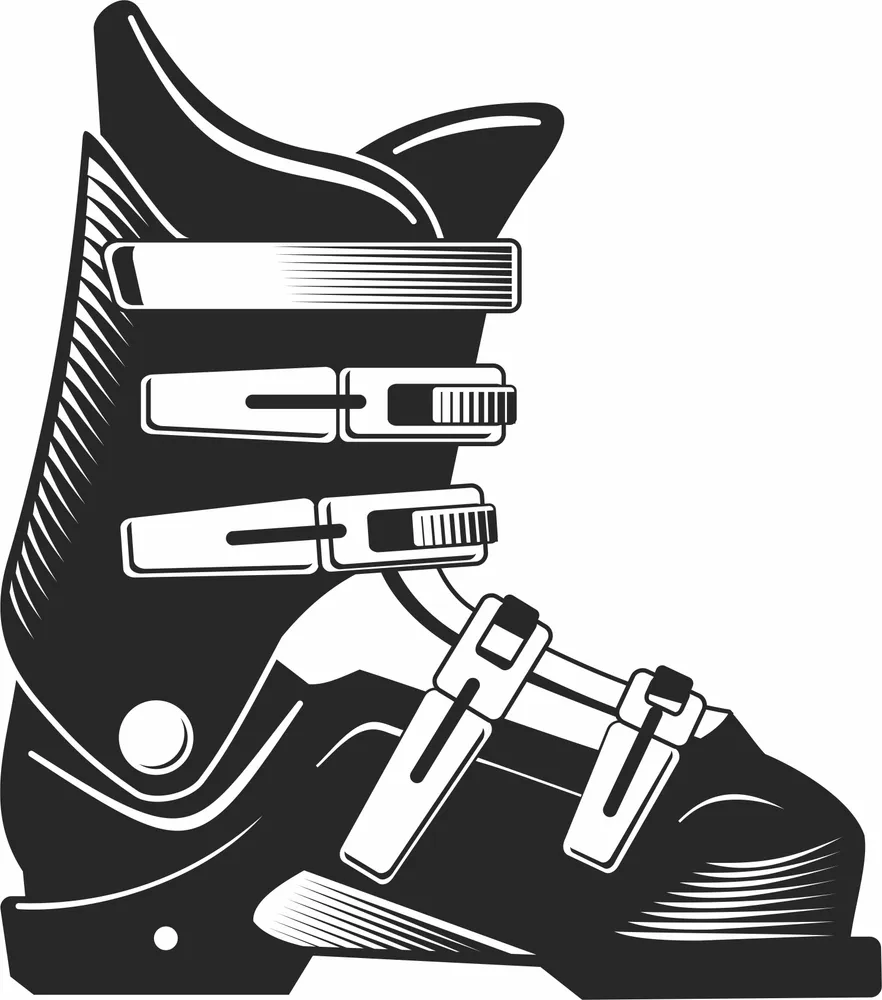 Ski Boots Clipart — full DXF linework preview