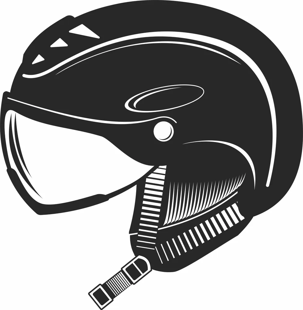Ski Helmet Clipart — full DXF linework preview
