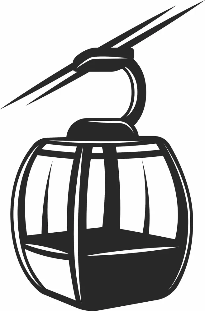 Ski Lift Clipart — full DXF linework preview