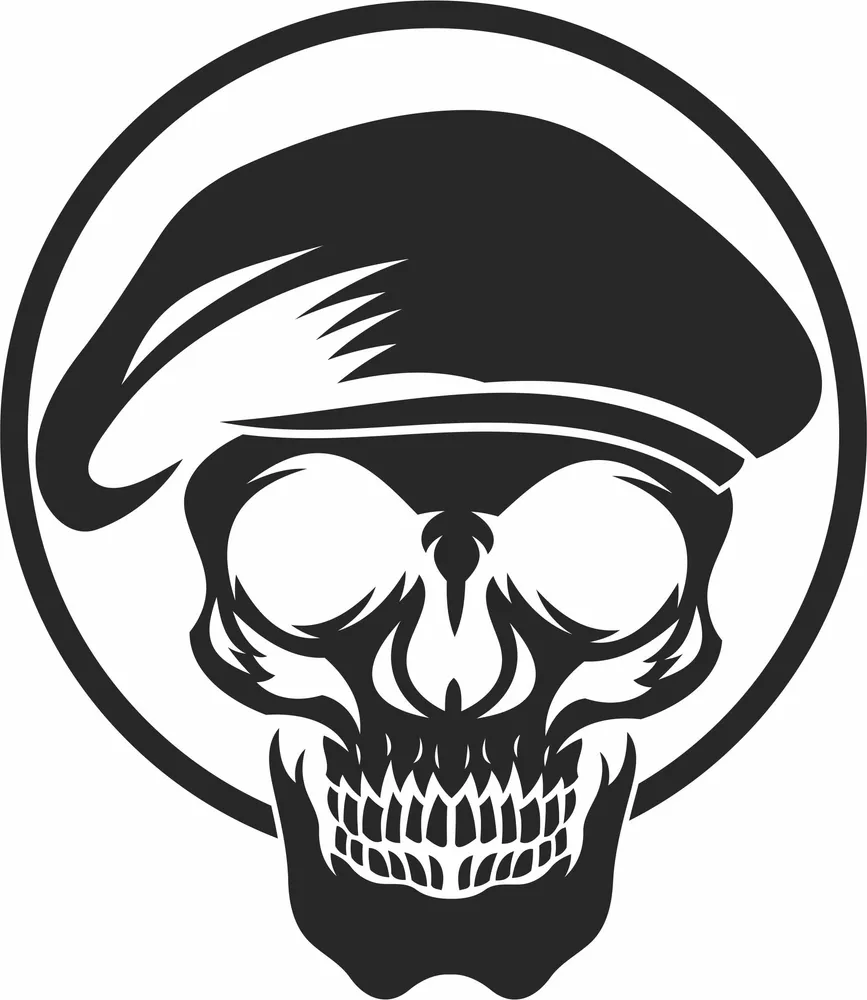 Skull Army Wall Art — full DXF linework preview