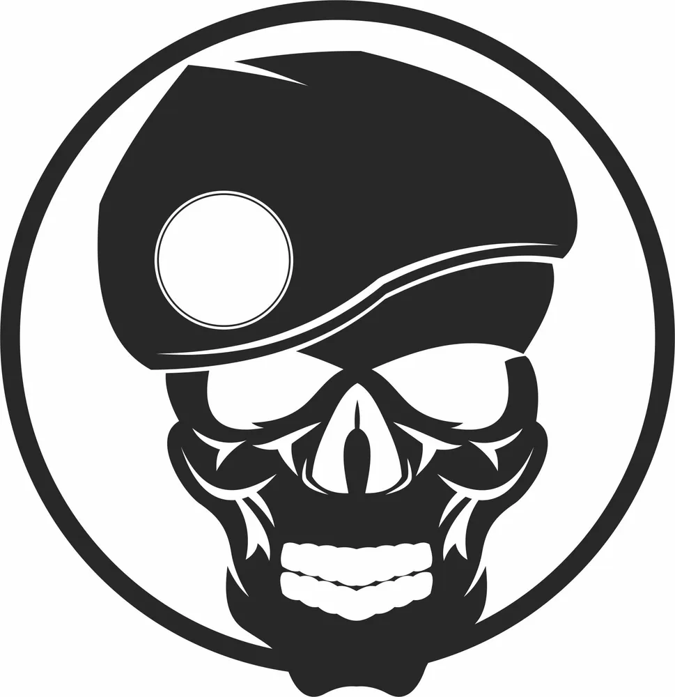 Skull Army Wall Art — full DXF linework preview