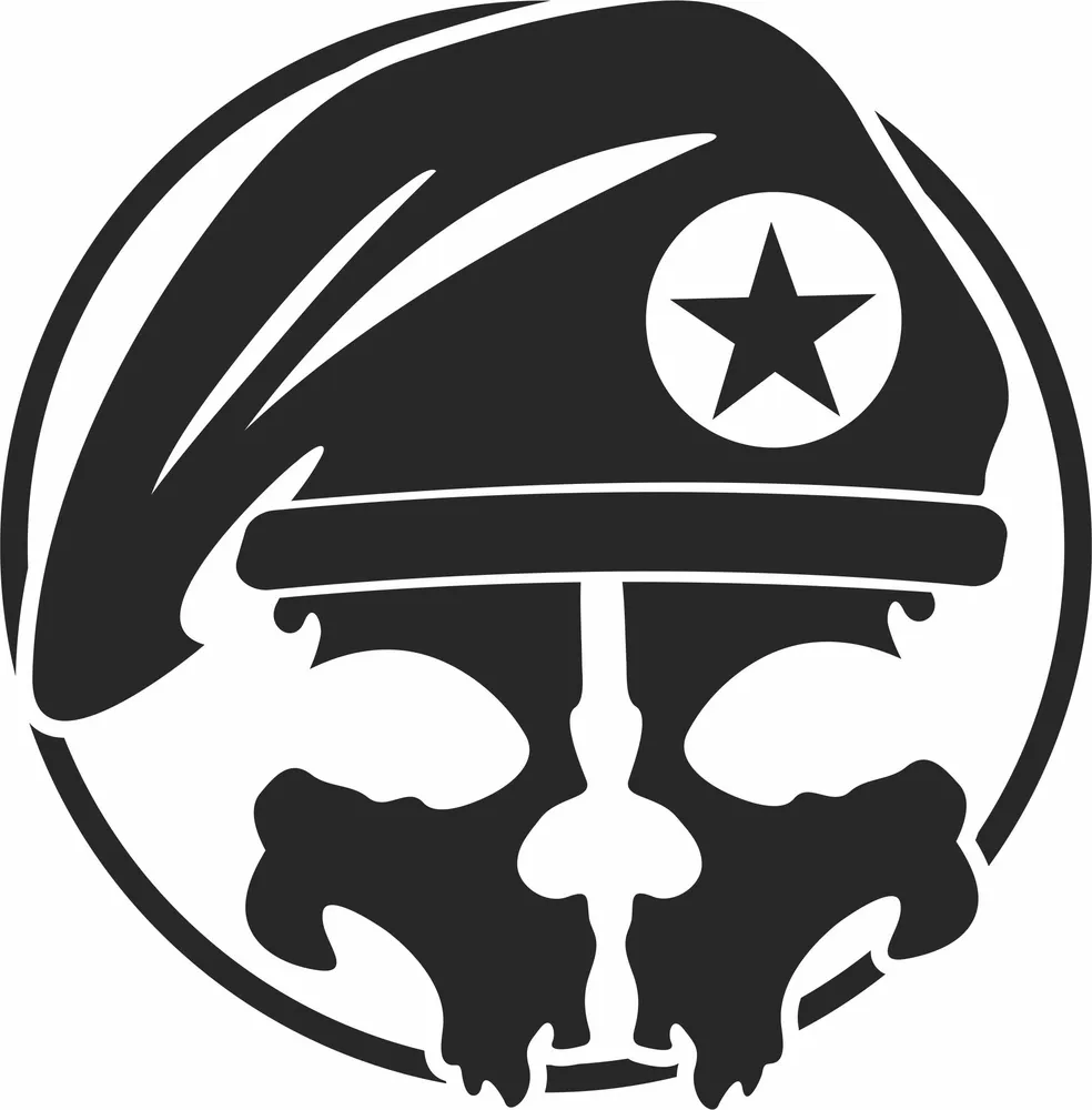 Skull Soldier Wall Art — full DXF linework preview