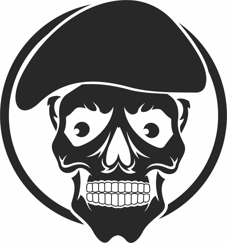 Skull Wall Art — full DXF linework preview