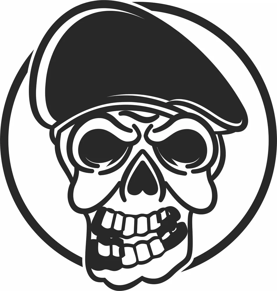 Skull Wall Art — full DXF linework preview