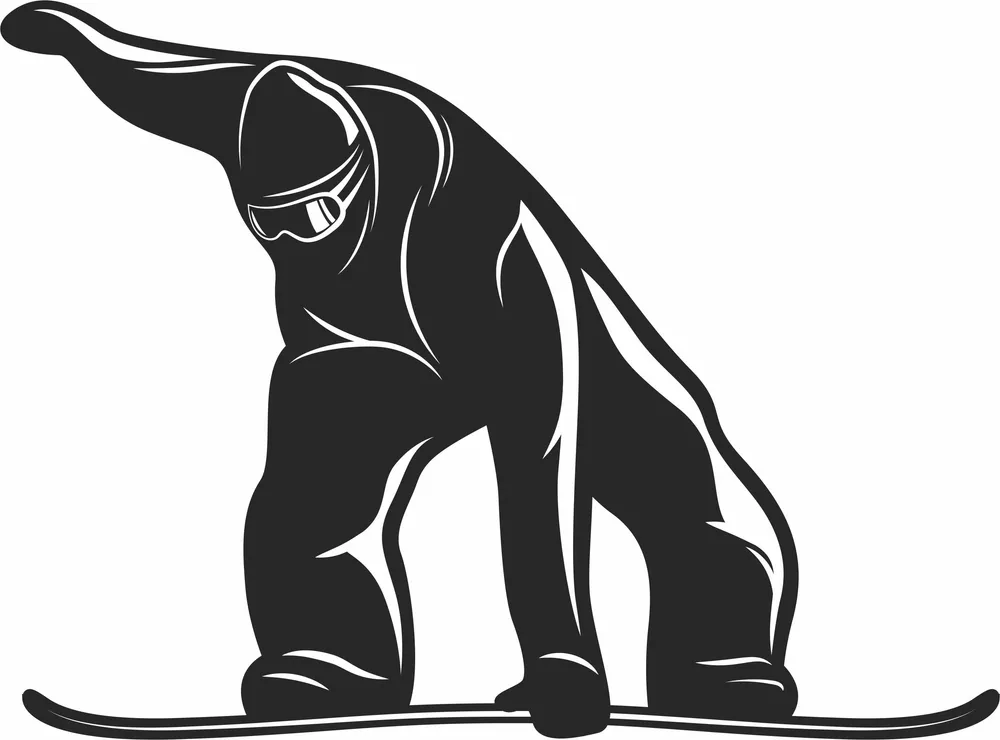 Snowboarding Clipart — full DXF linework preview