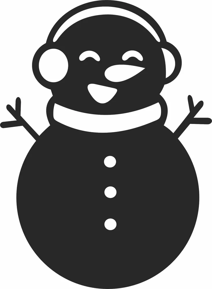 Snowman Clipart — full DXF linework preview