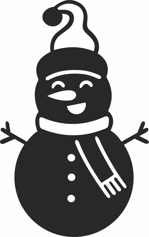 Snowman Ornament — full DXF linework preview