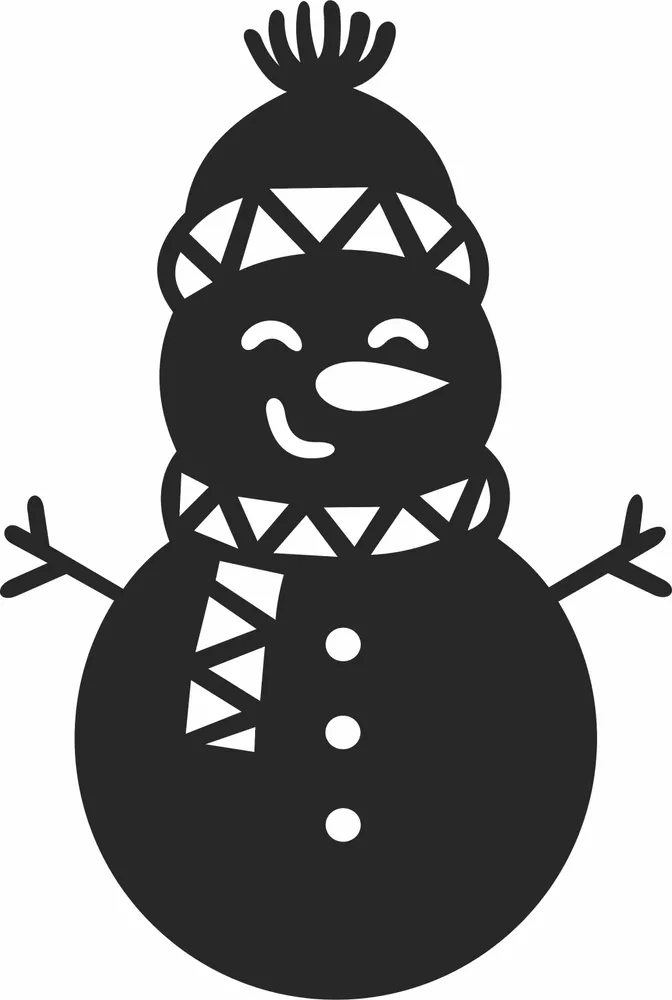 Snowman Ornament — full DXF linework preview