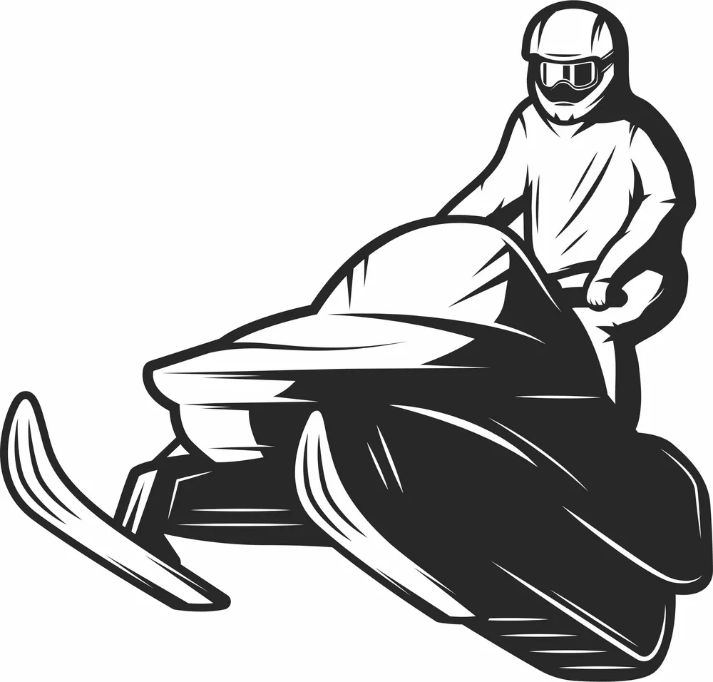 Snowmobile Clipart — full DXF linework preview