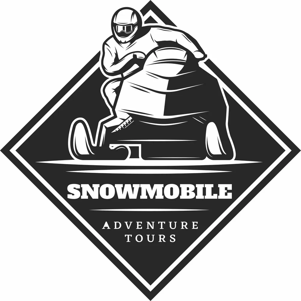 Snowmobile Logo Sign — full DXF linework preview