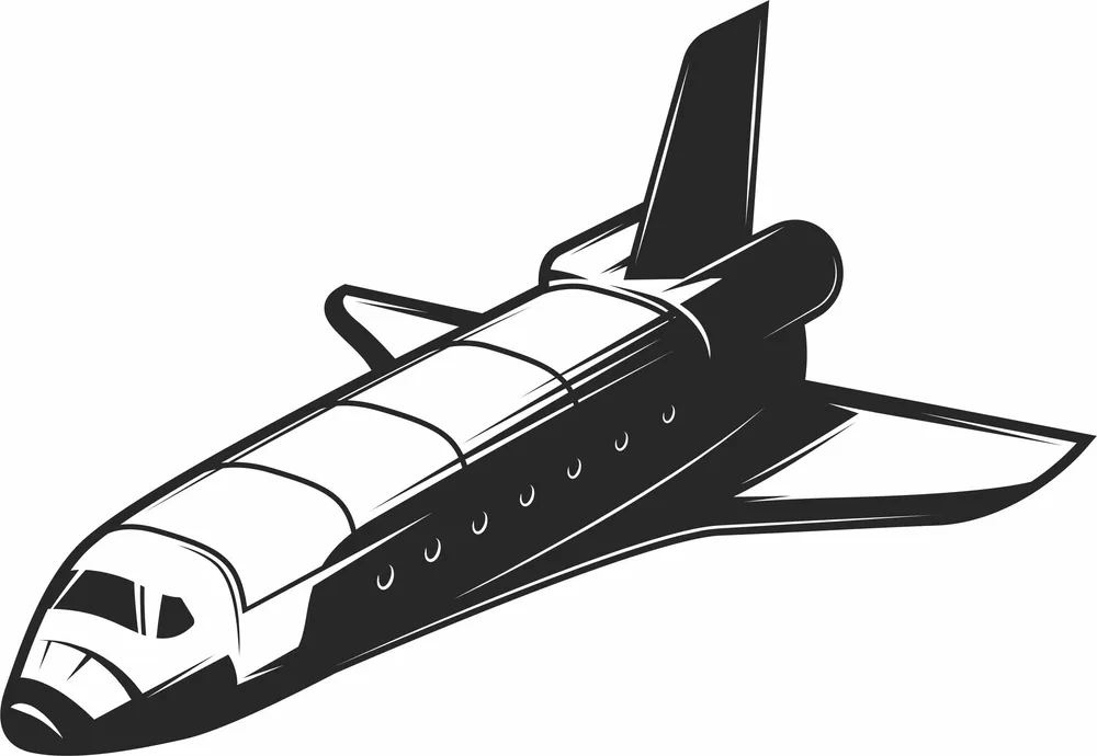 Space Shuttle Clipart — full DXF linework preview