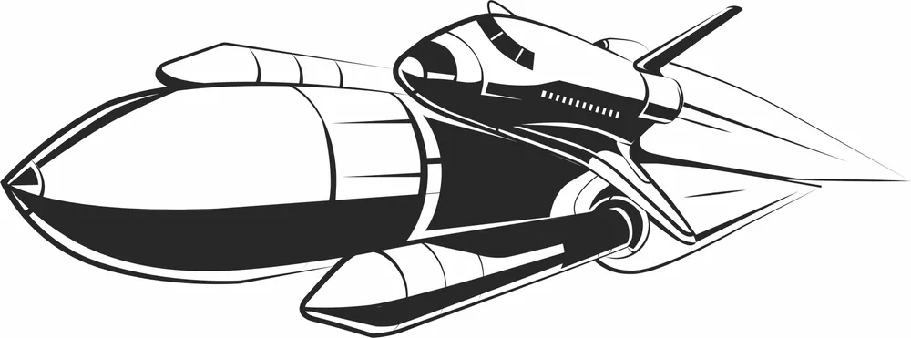 Space Shuttle Clipart — full DXF linework preview