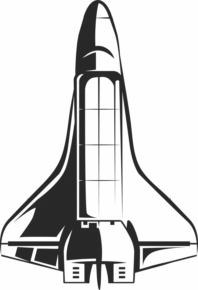 Spaceship Clipart — full DXF linework preview