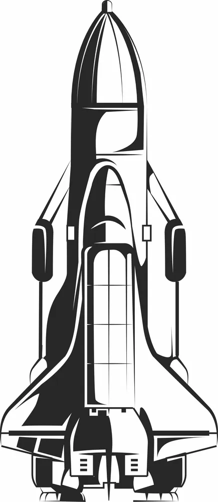 Spaceship Clipart — full DXF linework preview