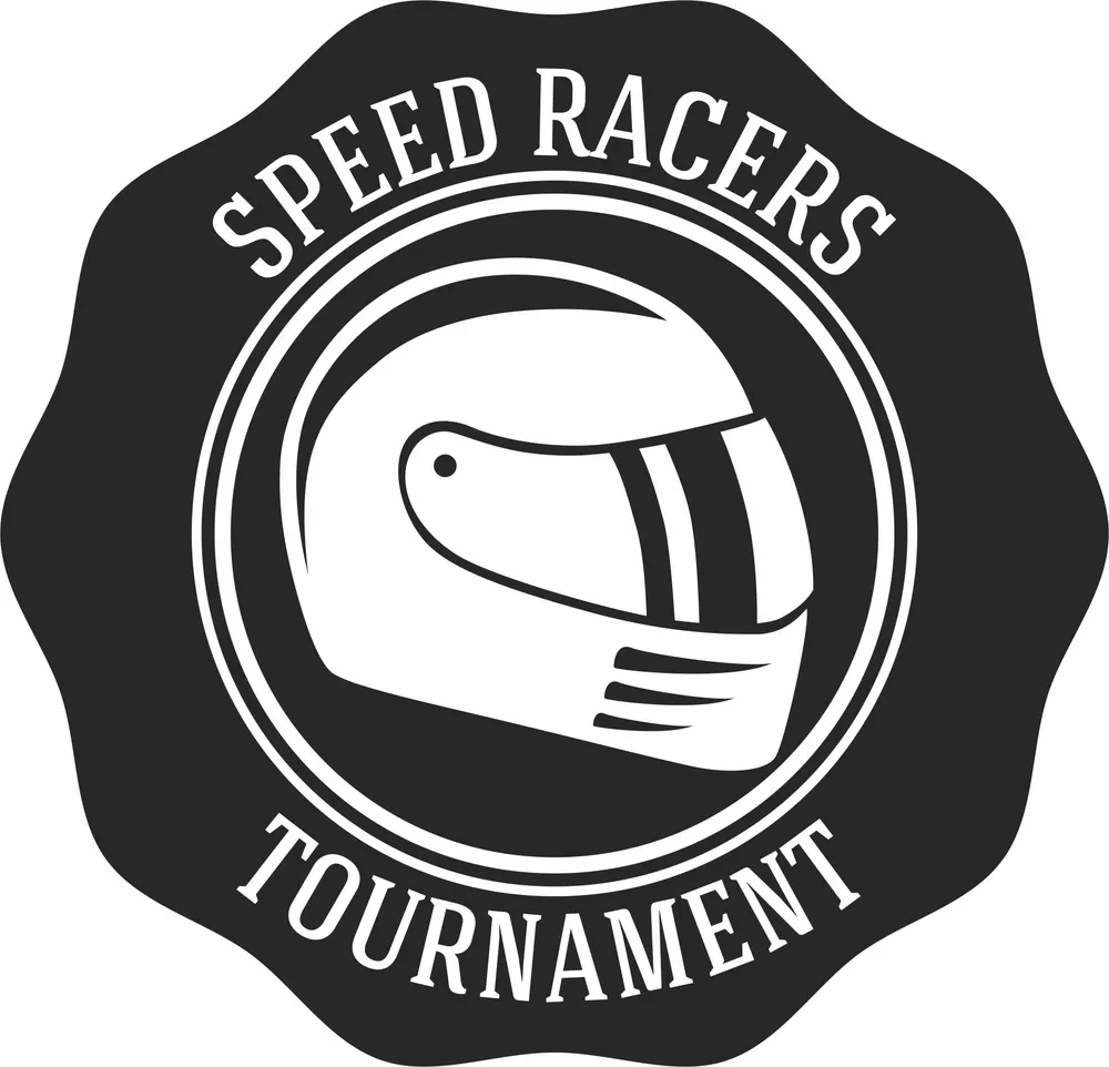 Speed Racers Tournament Helmet Sign Design — DXF linework preview