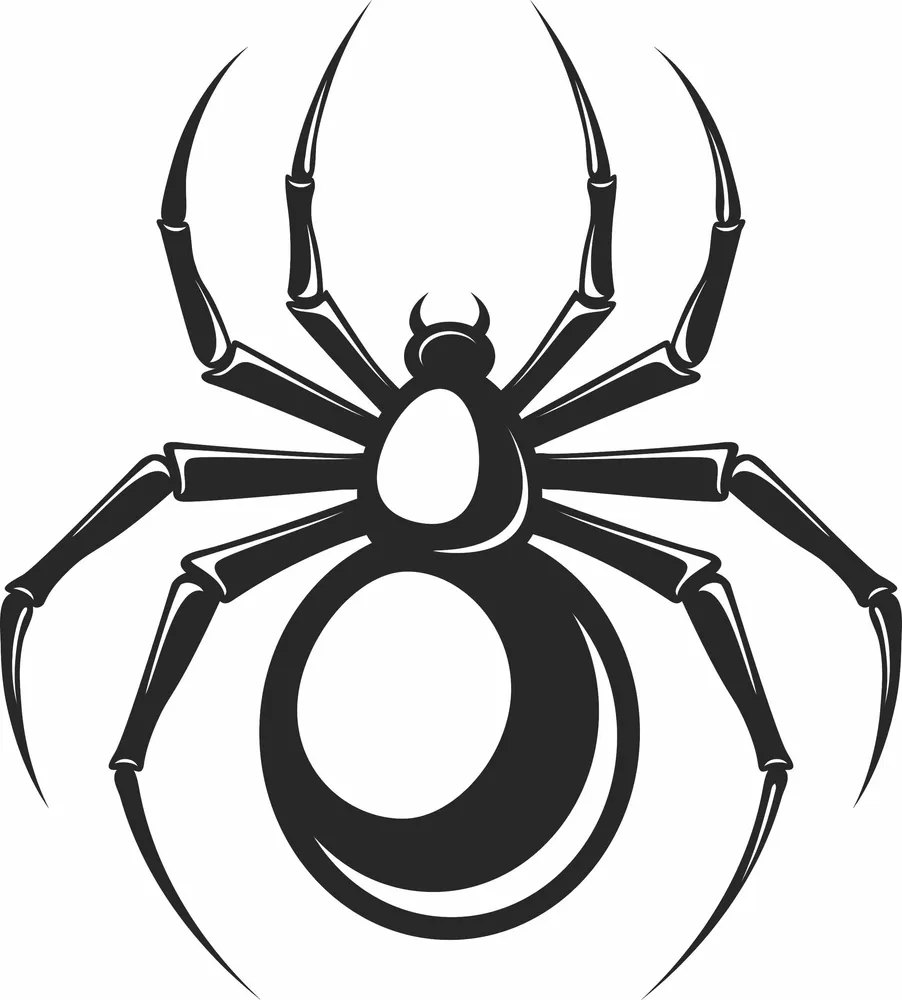 Spider Halloween Decor Clipart — full DXF linework preview