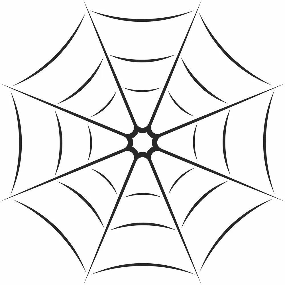 Spider Web Halloween Clipart — full DXF linework preview