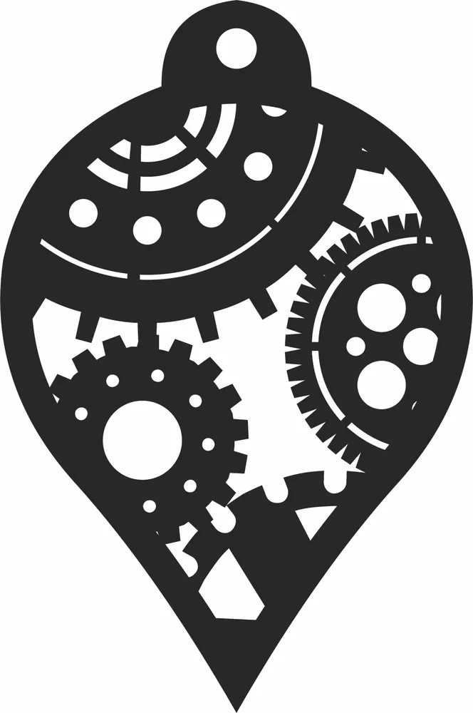 Steampunk Ornament — full DXF linework preview