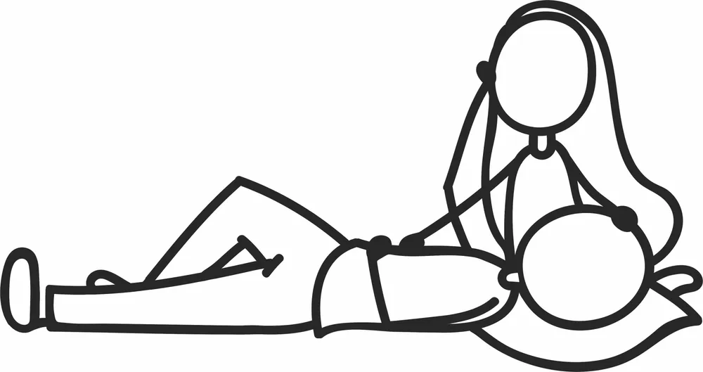 Stick Figure Couple Love Clipart — full DXF linework preview