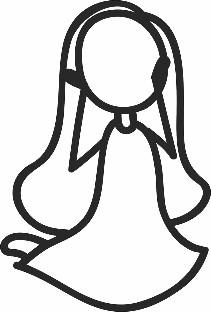 Stick Figure Girl Clipart — full DXF linework preview