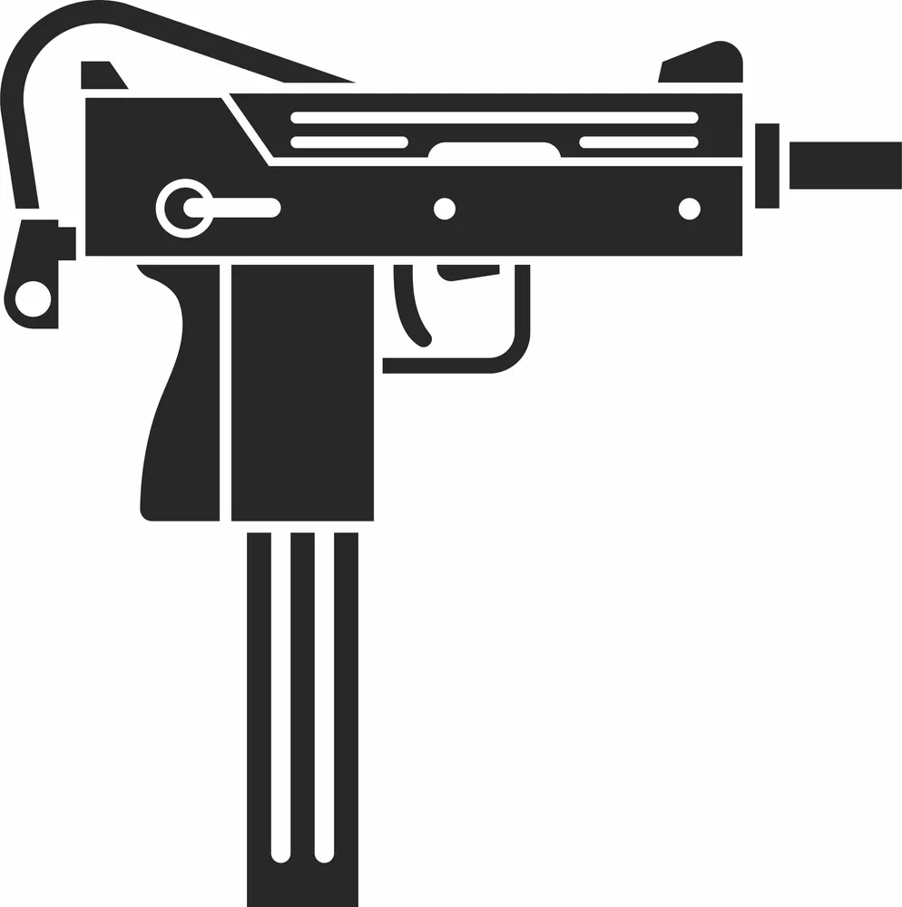 Submachine Gun Design — DXF linework preview