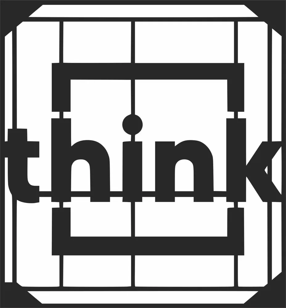 Think Outside Box Clipart — full DXF linework preview