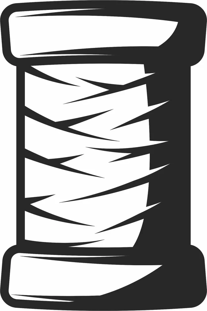 Thread Spool Line Art Design — full DXF linework preview