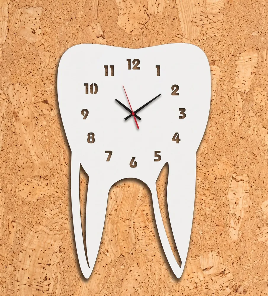 Tooth Shaped Wall Clock — DXF linework preview