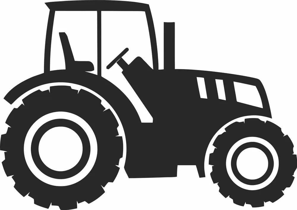 Tractor Silhouette — full DXF linework preview