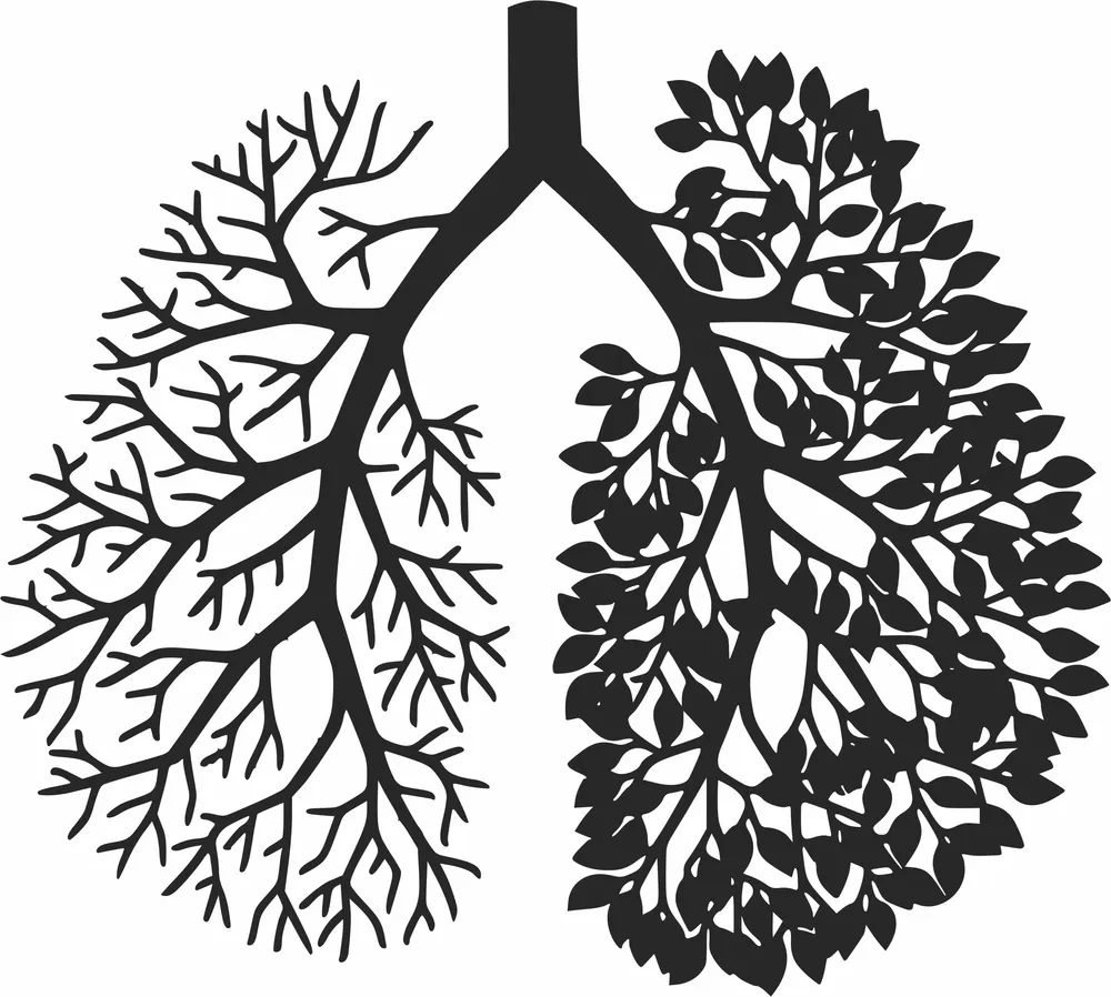 Tree Lungs Wall Art — DXF linework preview