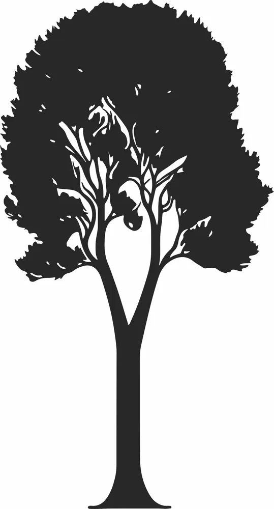 Tree Silhouette — DXF linework preview