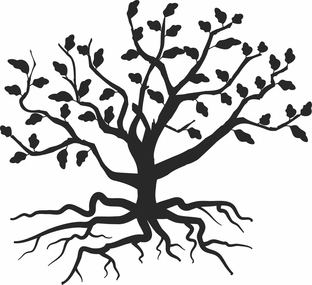 Tree Silhouette — full DXF linework preview